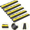 VEVOR cable guard ramp, 5 pieces with 2 channels Quick-release rubber modular ramp with 5000 kg load capacity, cable guard ramp for driveways, rubber quick rollers and cable guards