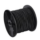 6,35 mm gumijas virve, 36 m rullis, smagā tipa gumijas stiprinājumi ar 100% izstiepumu