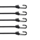 12 gab. elastīgās stiprināšanas auklas ar āķiem 81 cm smagas slodzes 8 mm melnas