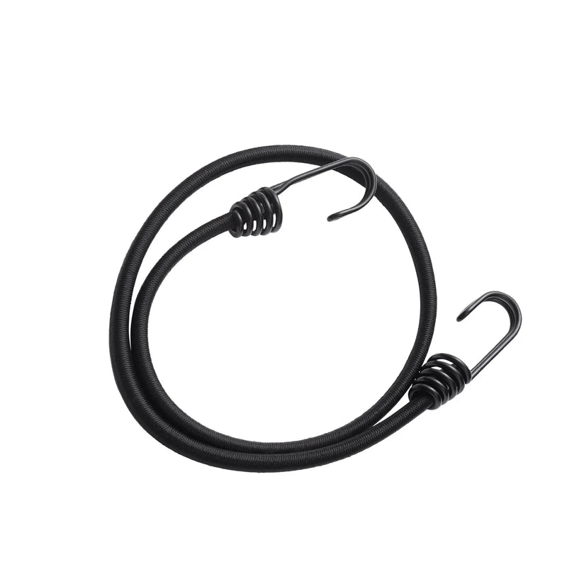 12 gab. elastīgās stiprināšanas auklas ar āķiem 81 cm smagas slodzes 8 mm melnas