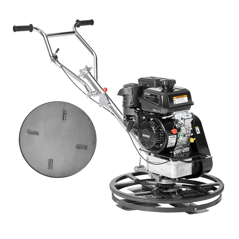VEVOR 61 cm benzīna darbināms betona gludrinātājs ar peldošo disku, 6 ZS motors, paredzēts gludām betona virsmām, smagās slodzes profesionāls apdares instruments ar apdares lāpstiņām, oranžs