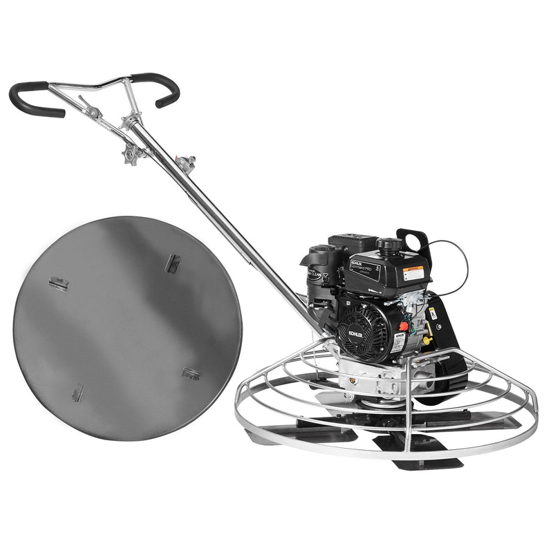 VEVOR 97 cm benzīna darbināms betona gludrinātājs ar peldošo disku, 6 ZS motors, paredzēts gludām betona virsmām, smagās slodzes profesionāls apdares instruments ar apdares lāpstiņām, oranžs