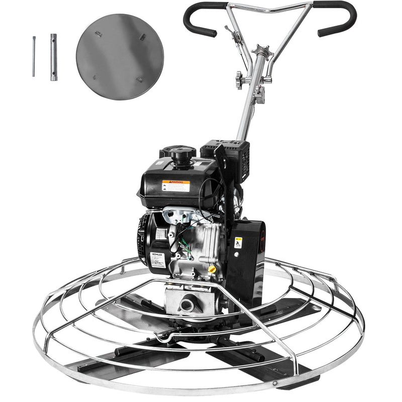VEVOR 117 cm benzīna darbināms betona gludrinātājs ar peldošo disku, 14 ZS motors, paredzēts gludām betona virsmām, smagās slodzes profesionāls apdares instruments ar apdares lāpstiņām, oranžs