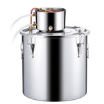 50L still with built-in thermometer on the lid and 8W water circulation pump, this still can be used for distillation of fruit wines, brandy, vodka, whisky, ethanol, water and essential oils.