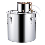 50L still with built-in thermometer on the lid and 8W water circulation pump, this still can be used for distillation of fruit wines, brandy, vodka, whisky, ethanol, water and essential oils.