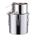 11.4L stainless steel distillation apparatus, consisting of fermentation tank, tank lid and cooling boiler, suitable for the distillation of alcohol