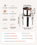 11.4L stainless steel distillation apparatus, consisting of fermentation tank, tank lid and cooling boiler, suitable for the distillation of alcohol