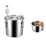 11.4L stainless steel still with built-in thermometer on lid and water circulation pump, suitable for alcohol distillation