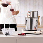 11.4L stainless steel still with built-in thermometer on lid and water circulation pump, suitable for alcohol distillation