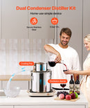 19L nerūsējošā tērauda destilācijas aparāts, sastāv no fermentācijas tvertnes, tvertnes vāka un dzesēšanas katla, piemērots alkohola destilācijai