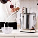 30L nerūsējošā tērauda destilācijas aparāts ar iebūvētu termometru uz vāka un ūdens cirkulācijas sūkni, piemērots alkohola destilācijai