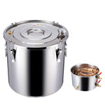 30L stainless steel still with built-in thermometer on lid and water circulation pump, suitable for alcohol distillation