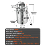 30L stainless steel water distiller with fermentation tank, condenser tank, compressor vessel, water pump and built-in thermometer, ideal for home distillation