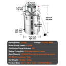 50L destillaator koos trumperi ja veepumba abil kvaliteetsete eeterlike õlide, viina, brändi ja muude vedelike destilleerimiseks.