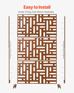 Metāla privātuma ekrāns 120 × 193 cm, brūns