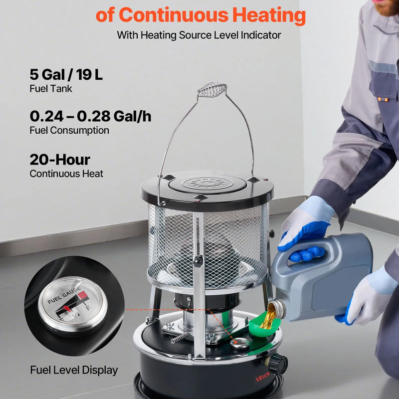 9000 BTU портативный керосиновый обогреватель и плита 2 в 1, без электричества, регулируемая высота и пламя, легко хранить, подходит для кемпинга, охоты, приготовления пищи, дома или гаража, черный