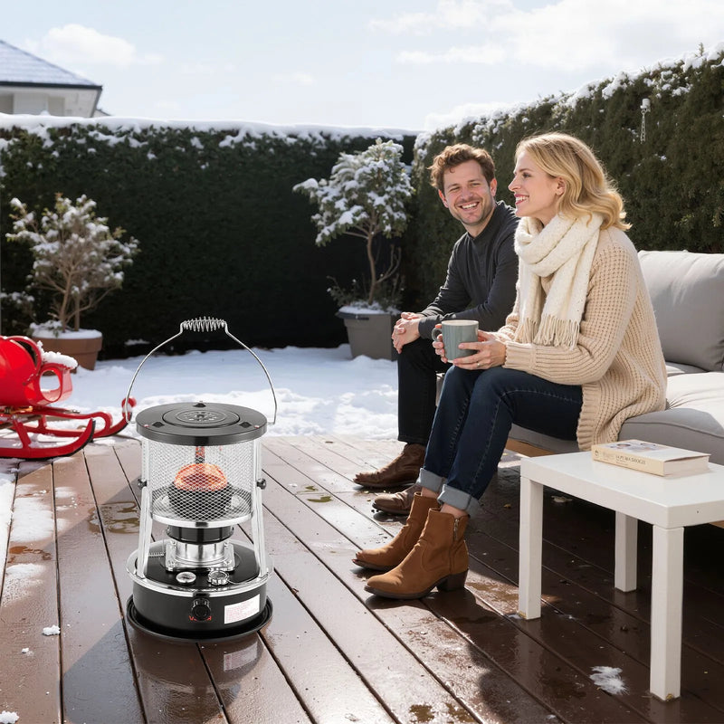 9000 BTU портативный керосиновый обогреватель и плита 2 в 1, без электричества, регулируемая высота и пламя, легко хранить, подходит для кемпинга, охоты, приготовления пищи, дома или гаража, черный