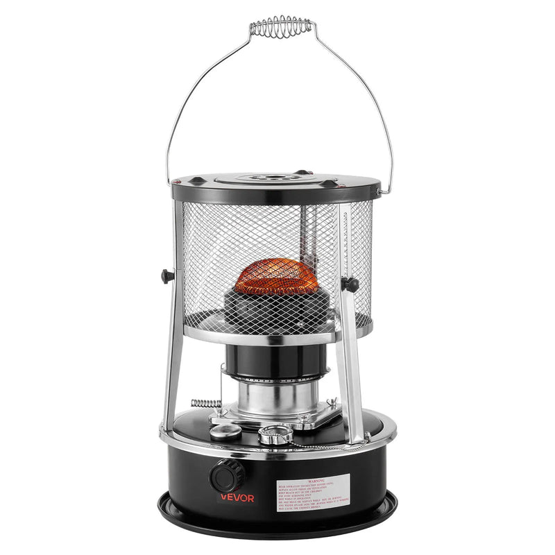 9000 BTU портативный керосиновый обогреватель и плита 2 в 1, без электричества, регулируемая высота и пламя, легко хранить, подходит для кемпинга, охоты, приготовления пищи, дома или гаража, черный