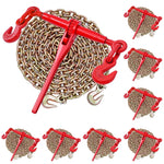 Sprūdrata ķēdes savilcējs, 10 mm × 3 m G80 ķēdes, 4173 kg darba slodze, ķēžu un savilcēju komplekts kravu nostiprināšanai, vilkšanai, kokmateriālu pārvietošanai un celšanai