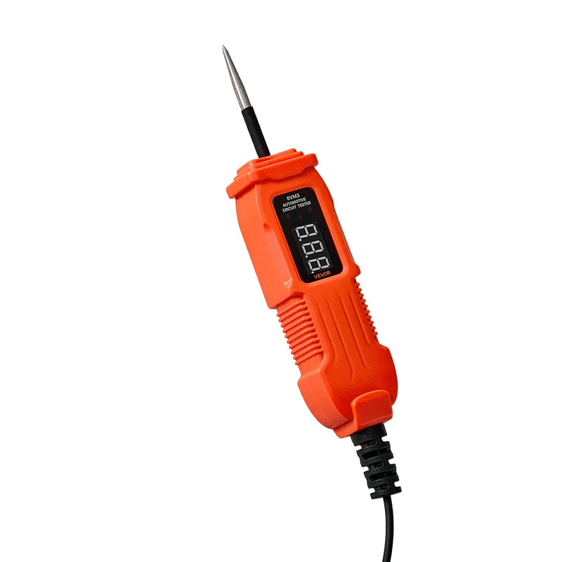 VEVOR automobiļu ķēžu testers, 3–72 V DC sprieguma ķēžu zonde ar LED ekrānu un apgaismojumu, automobiļu barošanas ķēžu pārbaudes zonde ar 3,5 m kabeli, ABS korpusa elektriskais detektors.