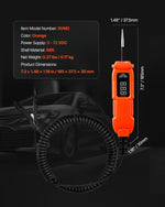VEVOR automobiļu ķēžu testers, 3–72 V DC sprieguma ķēžu zonde ar LED ekrānu un apgaismojumu, automobiļu barošanas ķēžu pārbaudes zonde ar 3,5 m kabeli, ABS korpusa elektriskais detektors.