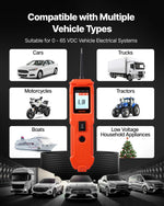 VEVOR automobiļu ķēžu testeris, 8–35 V līdzstrāvas jaudas ķēžu zondes testeris ar TFT krāsu displeju un apgaismojumu, automobiļu elektrības testa zonde ar 4 m kabeli, ABS korpusa elektrisko ķēžu detektors un bojājumu meklētājs