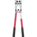 VEVOR akumulatora kabeļu spaiļu presēšanas instruments 10–50 mm², ar kabeļu griezni, 48 vara gredzenveida spailēm, 6 presēšanas uzgaļu komplektu un 100 termouzmavām, paredzēts smagsvara vadu spailēm