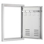 VEVOR BBQ piekļuves durvis, 610 x 431 mm, nerūsējošais tērauds, ar rokturi un ventilācijām, piemērotas āra virtuvei