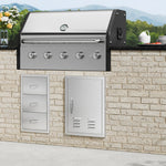VEVOR BBQ piekļuves durvis, 610 x 431 mm, nerūsējošais tērauds, ar rokturi un ventilācijām, piemērotas āra virtuvei