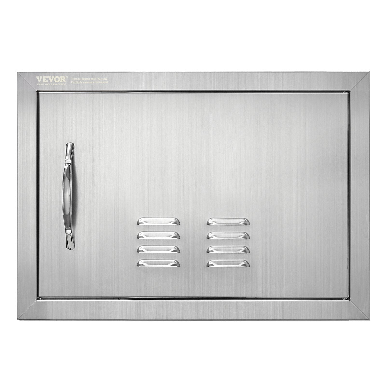 VEVOR nerūsējošā tērauda iebūvējamas āra virtuves durvis 508 × 356 mm, ar rokturi un ventilāciju