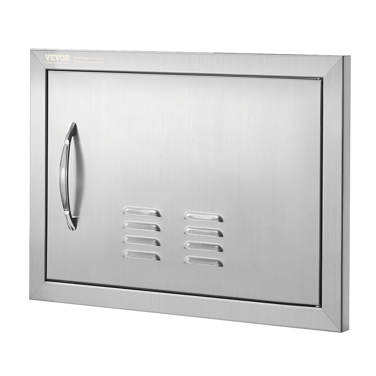 VEVOR nerūsējošā tērauda iebūvējamas āra virtuves durvis 508 × 356 mm, ar rokturi un ventilāciju