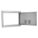 VEVOR nerūsējošā tērauda iebūvējamas āra virtuves durvis 508 × 356 mm, ar rokturi un ventilāciju
