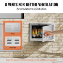 VEVOR nerūsējošā tērauda iebūvējamas āra virtuves durvis 508 × 356 mm, ar rokturi un ventilāciju