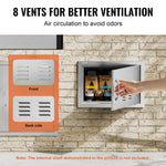 VEVOR nerūsējošā tērauda iebūvējamas āra virtuves durvis 508 × 356 mm, ar rokturi un ventilāciju
