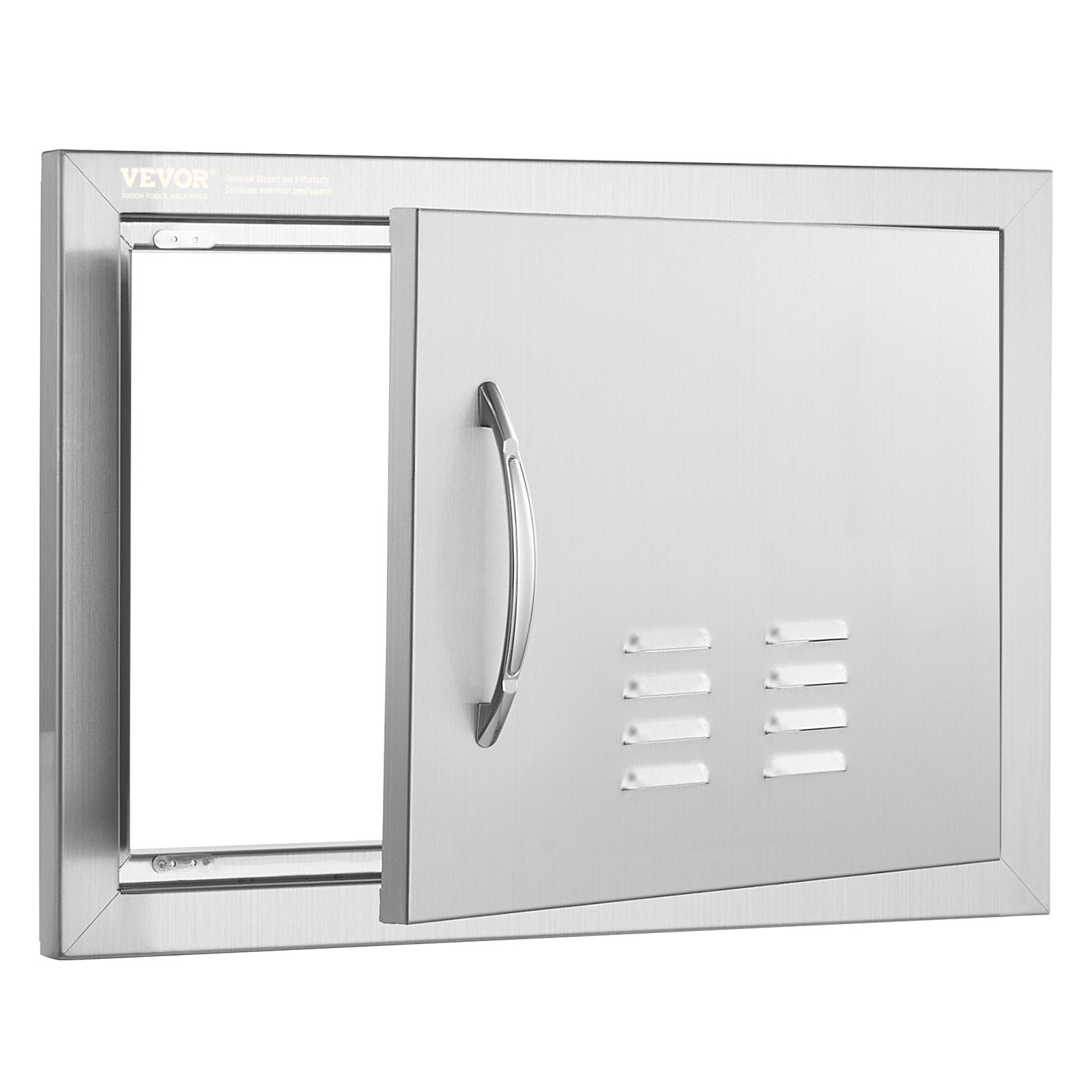 VEVOR nerūsējošā tērauda iebūvējamas āra virtuves durvis 508 × 356 mm, ar rokturi un ventilāciju