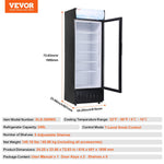VEVOR komerciālais tirdzniecības dzesētājs 345L ar 5 plauktiem