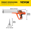 VEVOR elektriskā hermētiķa līmes pistole ar maksimālo grūdiena spēku 3800 N, piemērota 300 ml/600 ml kātridžiem