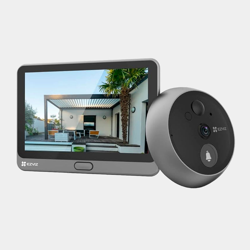 DP2 EZVIZ 2k videokamera durvju actiņai ar monitoru,diagonālais skatleņķis 155°, divvirzienu audio