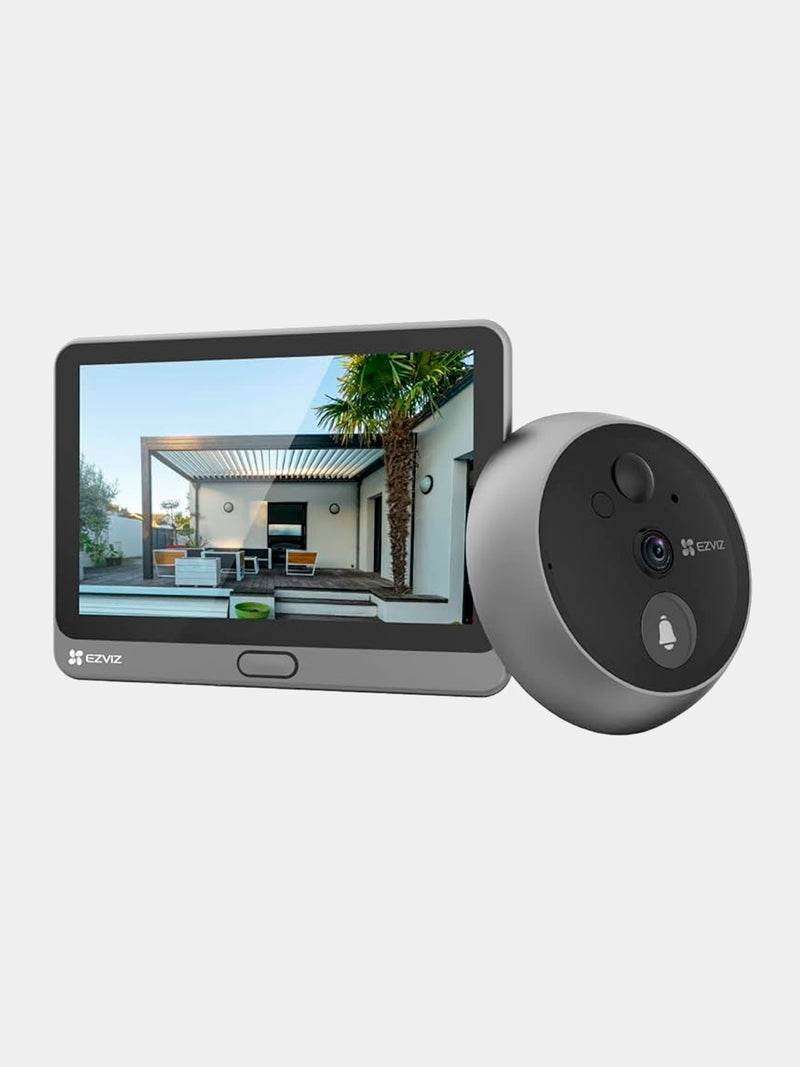 EZVIZ 2k videokamera durvju actiņai ar monitoru,diagonālais skatleņķis 155°, divvirzienu audio