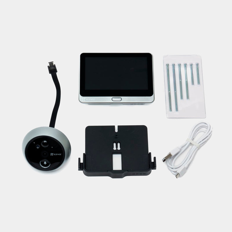 DP2 EZVIZ 2k videokamera durvju actiņai ar monitoru,diagonālais skatleņķis 155°, divvirzienu audio