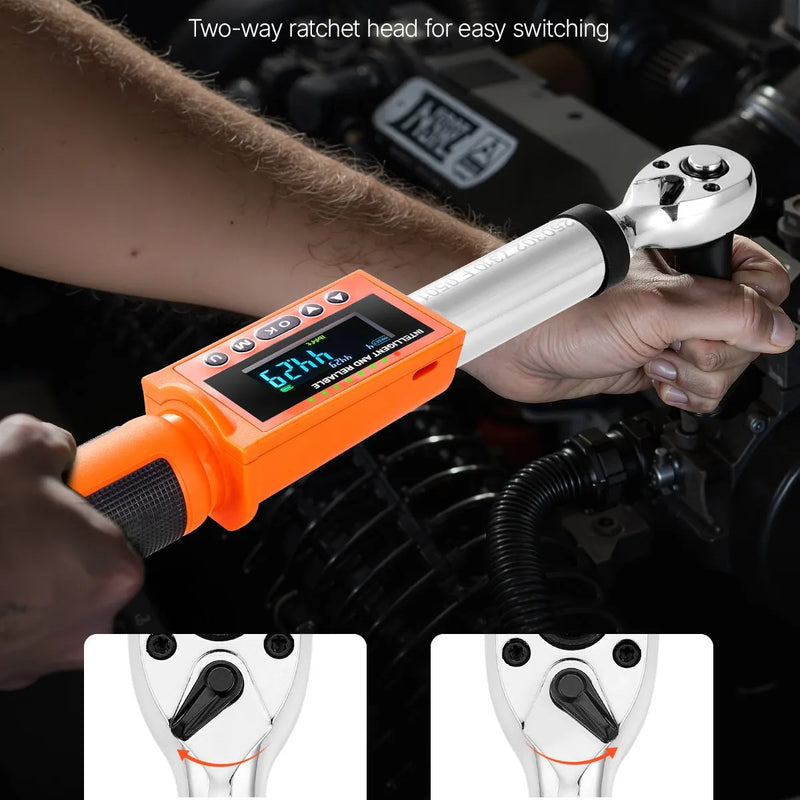 VEVOR Digitālais momentslēdzis 9,5 mm piedziņa, 0–135 Nm, 72 zobu sprūdrats