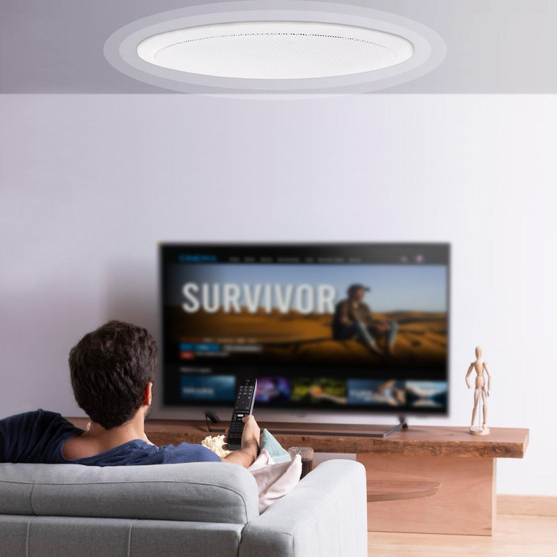 VEVOR 200 mm griestu skaļrunis, 200 W, iebūvējams griestos vai sienā, ar 8 Ω impedanci un 89 dB jutību, piemērots mājai — virtuvei, dzīvojamai istabai, guļamistabai vai pārsegtām āra terasēm, viengabala