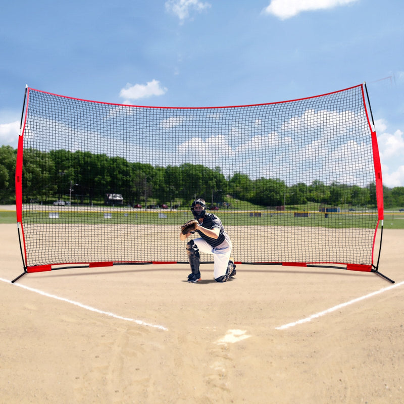 VEVOR Aizsargtīkls ar Barjeru 488x305 cm – Pārnēsājams Sporta Tīkls ar Pārnēsājamo Somu, Aizsargekrāns Beisbolam, Softbolam, Lakrosam, Futbolam un Hokejam, Piemērots Pagalmam un Treniņiem
