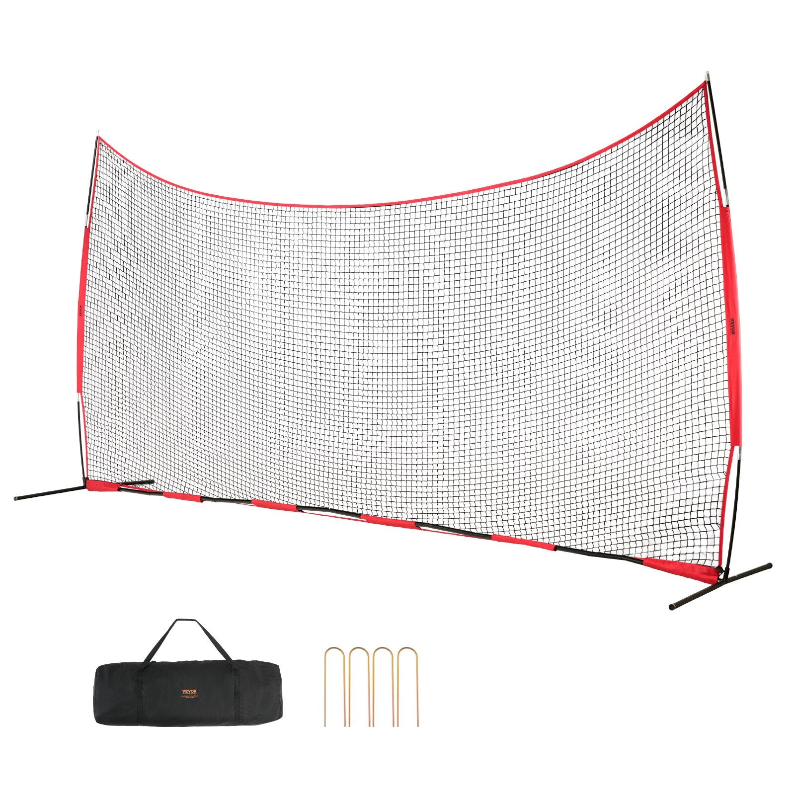 VEVOR Aizsargtīkls ar Barjeru 610x305 cm – Pārnēsājams Sporta Tīkls ar Pārnēsājamo Somu, Aizsargtīkls Beisbolam, Softbolam, Lakrosam, Futbolam un Hokejam, Piemērots Pagalmam un Treniņiem