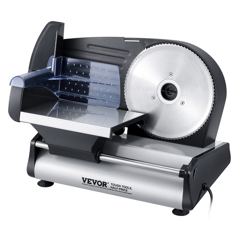 VEVOR 180W Elektriskais Gaļas Sagriezējs, 19 cm, Gaļas, Maizes un Siera griešanai