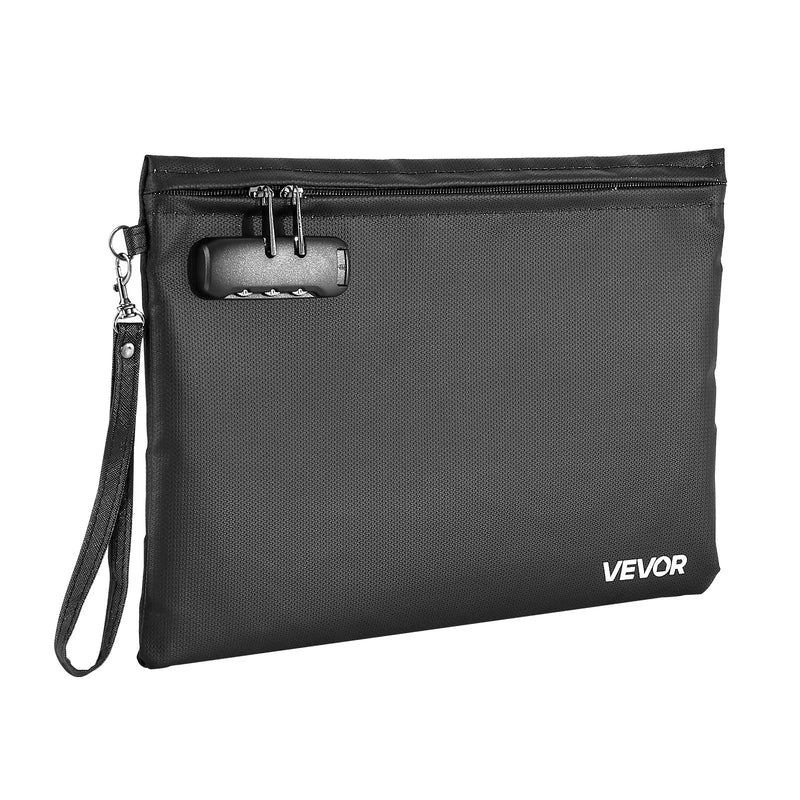 VEVOR ugunsdroša dokumentu soma ar 1000 °C karstumizturību, uguns- un ūdensnecaurlaidīgu pārklājumu, slēdzeni un pārnēsājamu dizainu, piemērota dokumentu, pasu un svarīgu failu drošai uzglabāšanai mājās, birojā vai ceļojumā