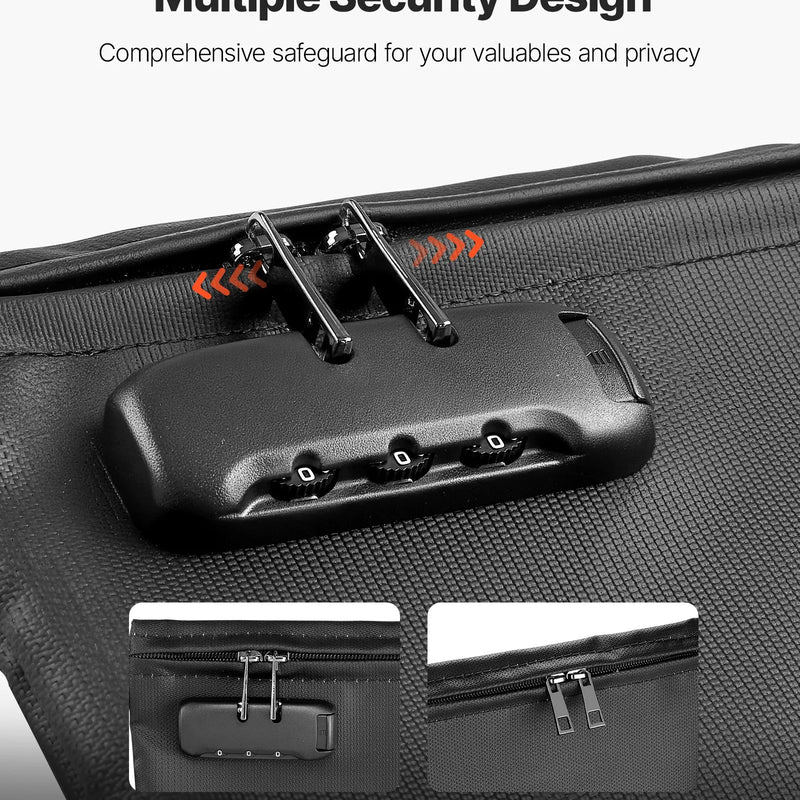 VEVOR ugunsdroša dokumentu soma ar 1000 °C karstumizturību, uguns- un ūdensnecaurlaidīgu pārklājumu, slēdzeni un pārnēsājamu dizainu, piemērota dokumentu, pasu un svarīgu failu drošai uzglabāšanai mājās, birojā vai ceļojumā