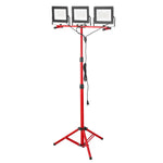 LED darba lampa ar statīvu, 21 000 lm, trīs galvu pārnēsājama kempinga lampa ar individuāliem slēdžiem, trijkāja statīvu un 3,3 m strāvas kabeli, piemērota iekštelpām un āra būvlaukumiem, IP65 ūdensizturīga