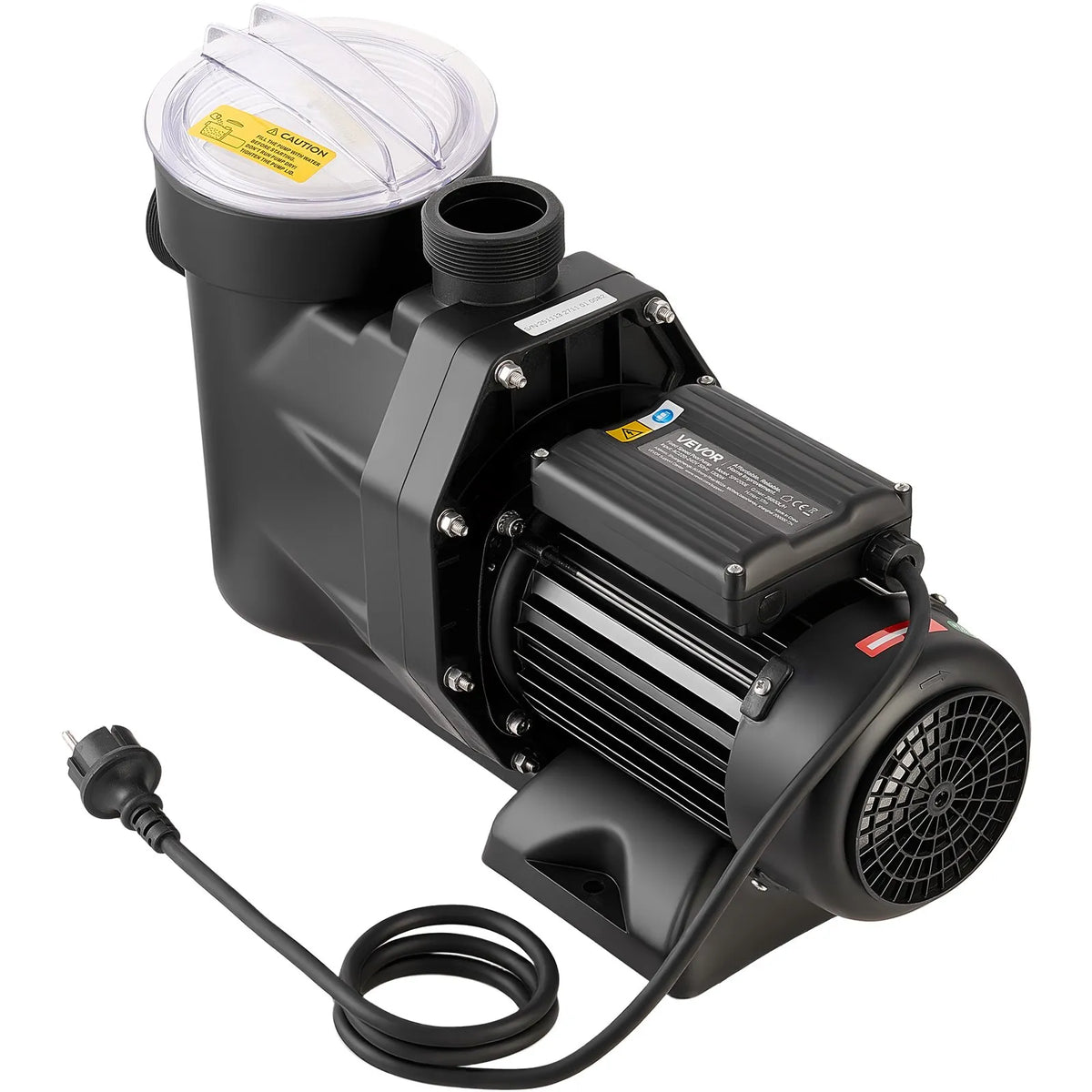 VEVOR baseina sūknis 1300 W, līdz 28 800 l/h, 220–240 V, 2850 apgr./min, 17 m pacēlums, ar 24 h taimeri un filtra grozu, virszemes un iegremdētiem baseiniem, spa