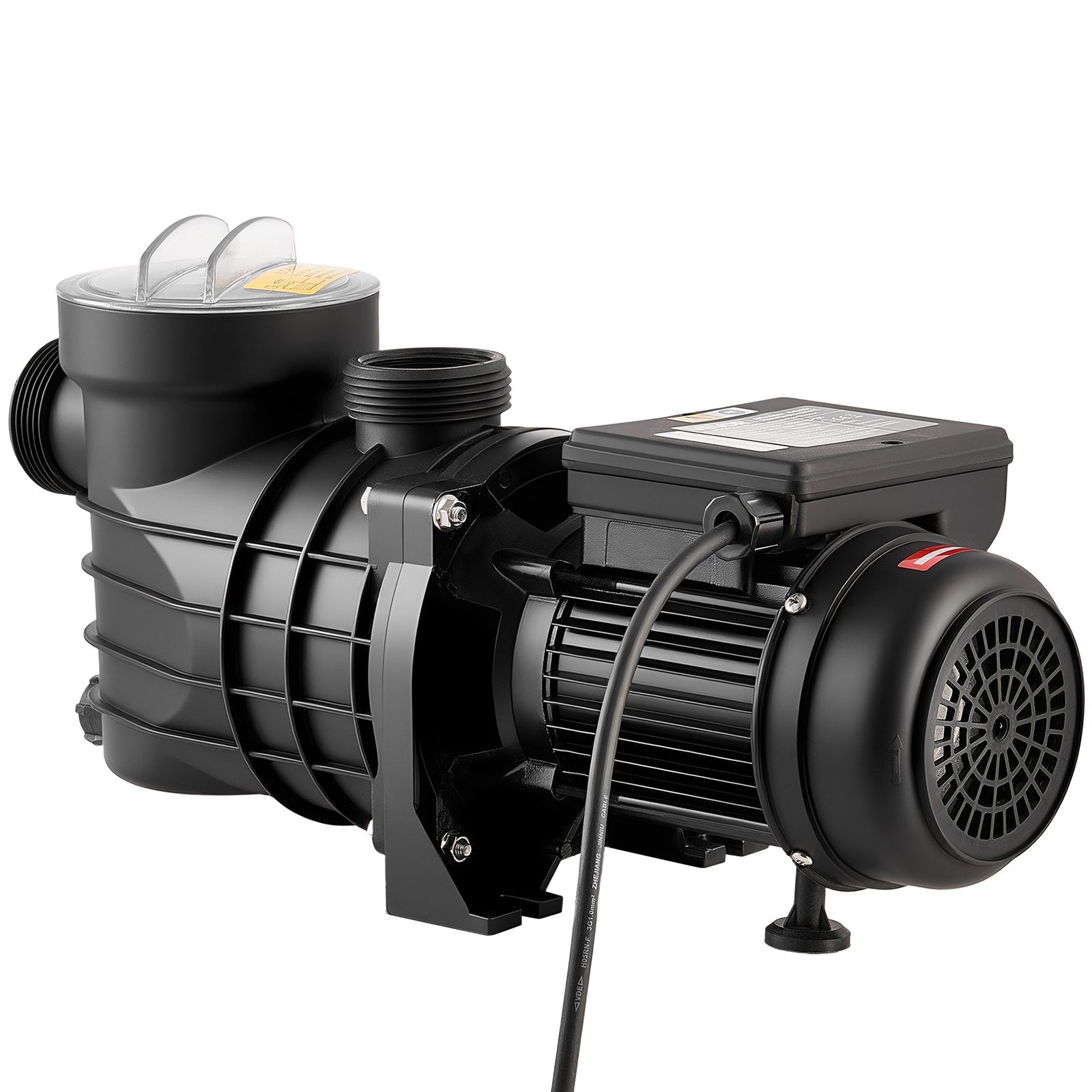 VEVOR Virszemes Baseina Sūknis 180 W, Maks. Plūsma 10 800 L/h, Viena Ātruma Peldbaseina Sūknis, AC 220–240 V, 2850 apgr./min., Maks. Pacelšanas Augstums 8 m, ar Filtra Grozu un Vāku, Virszemes Baseiniem, Karstajām Vannām un SPA